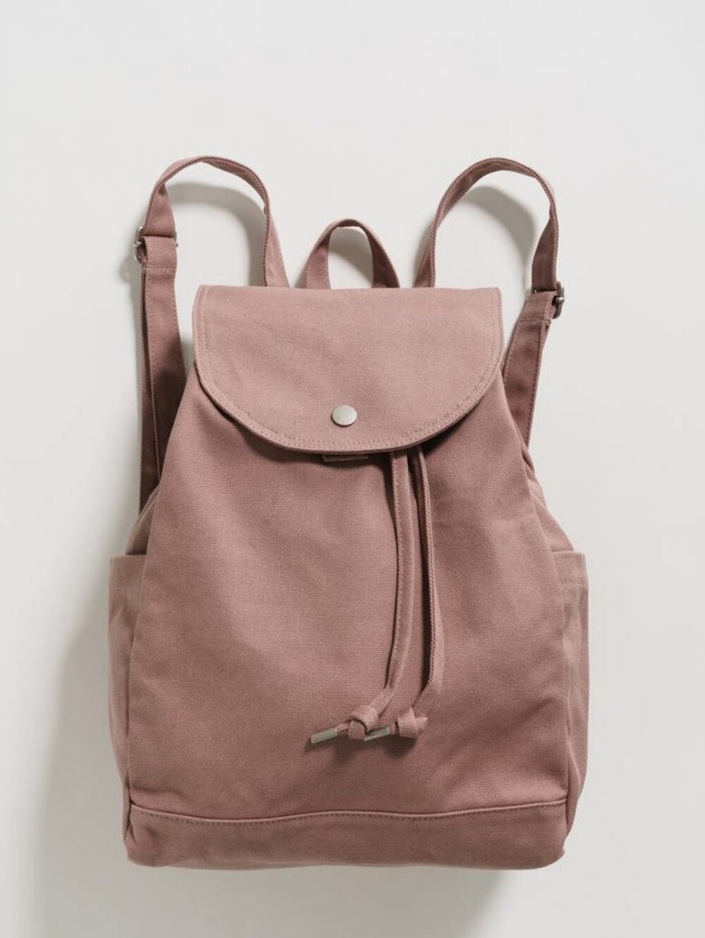 BAGGU tie up backpack pink canvas
